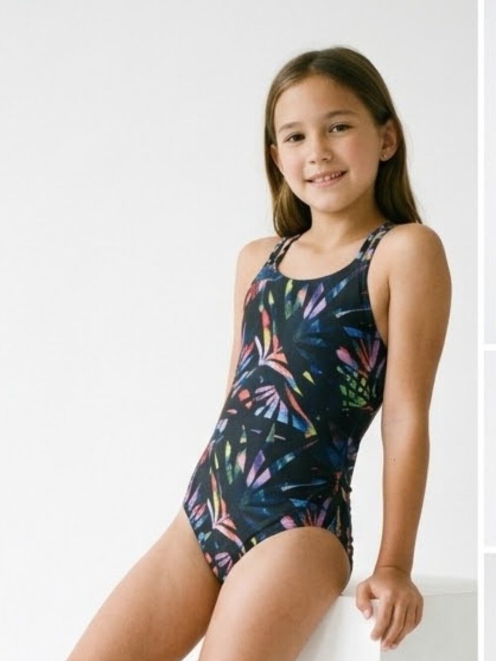 Zella Girls One Piece Swimsuit Multicolor Size 10 Cutout Back Criss Cross Straps